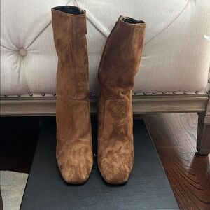 Elegant Brown Saint Laurent Suede Boots